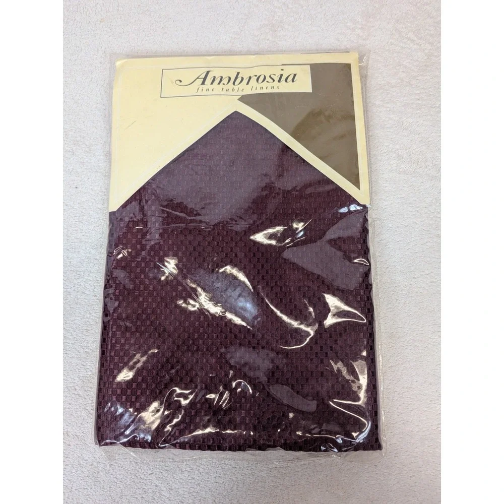 Ambrosia Fine Table Linens Garnet Red Square‎ Tablecloth 52x52 NIP Coquette Goth